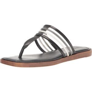 Tuscany by Easy Street Women Antea Thong Flip Flop Sandals Size US 10W Black
